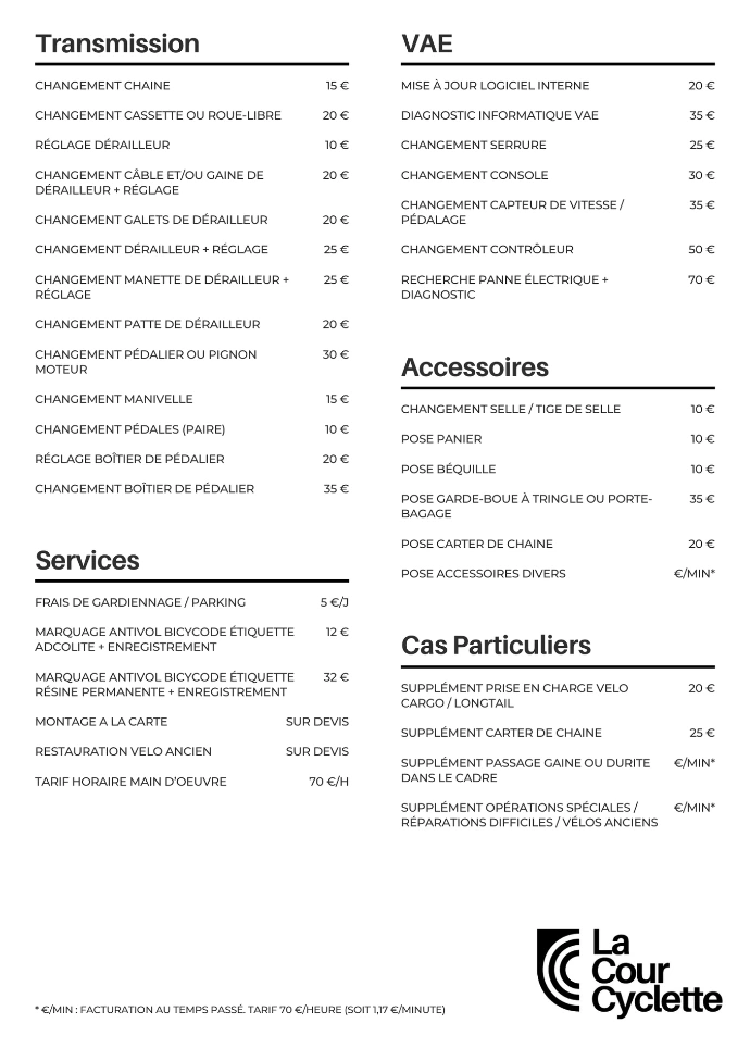 Tair des réparations de cycles 2