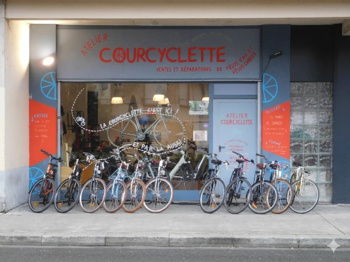 Devanture Magasin vélo La Courcyclette